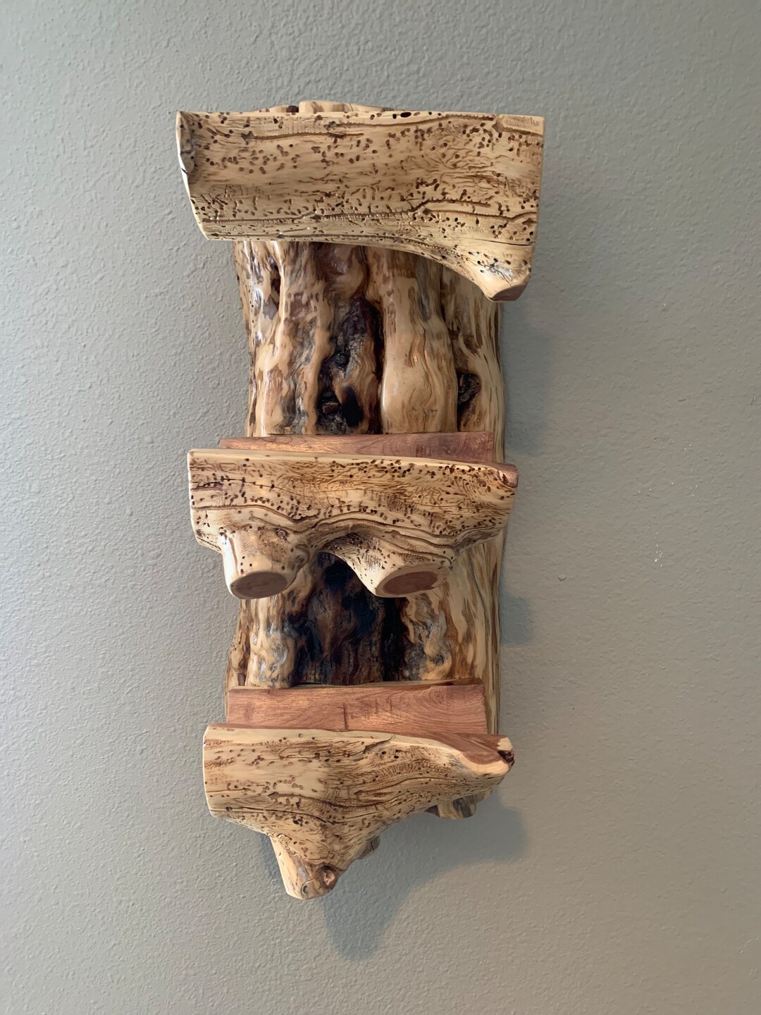 Log Wine Holder Rustic Wine Holder Juniper Etsy