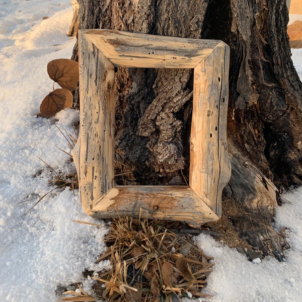 4 x 6 Log Picture Frame, décor à la maison rustique, cadres photo, décor à la maison en rondins