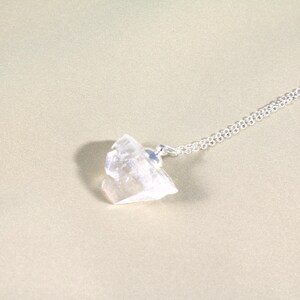 Natural Apophyllite Crystal 925 Sterling Silver Plated Pendulum Pendant Necklace  20&quot;