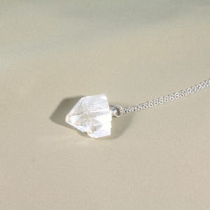 Natural Apophyllite Crystal Real Silver Plated Pendulum Pendant Necklace 20&quot;