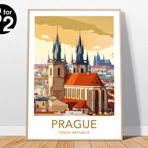 Prague Travel Poster: Czech Republic Art Print