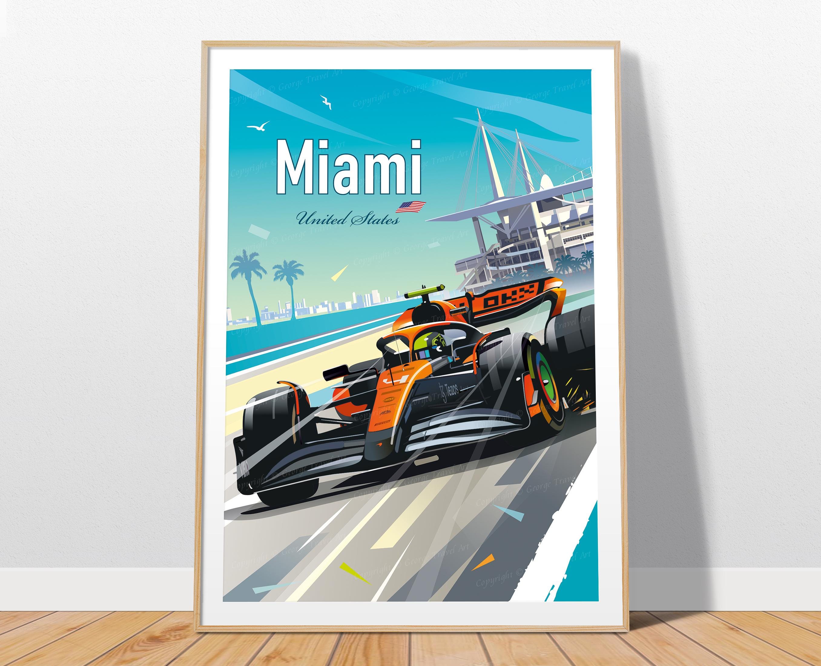 マイアミF1ポスター - ランド・ノリス・マクラーレン ウォールアート