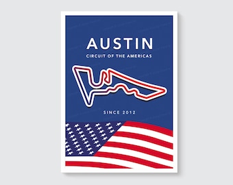 Austin F1 Circuit Poster – Bankarta för Circuit of the Americas