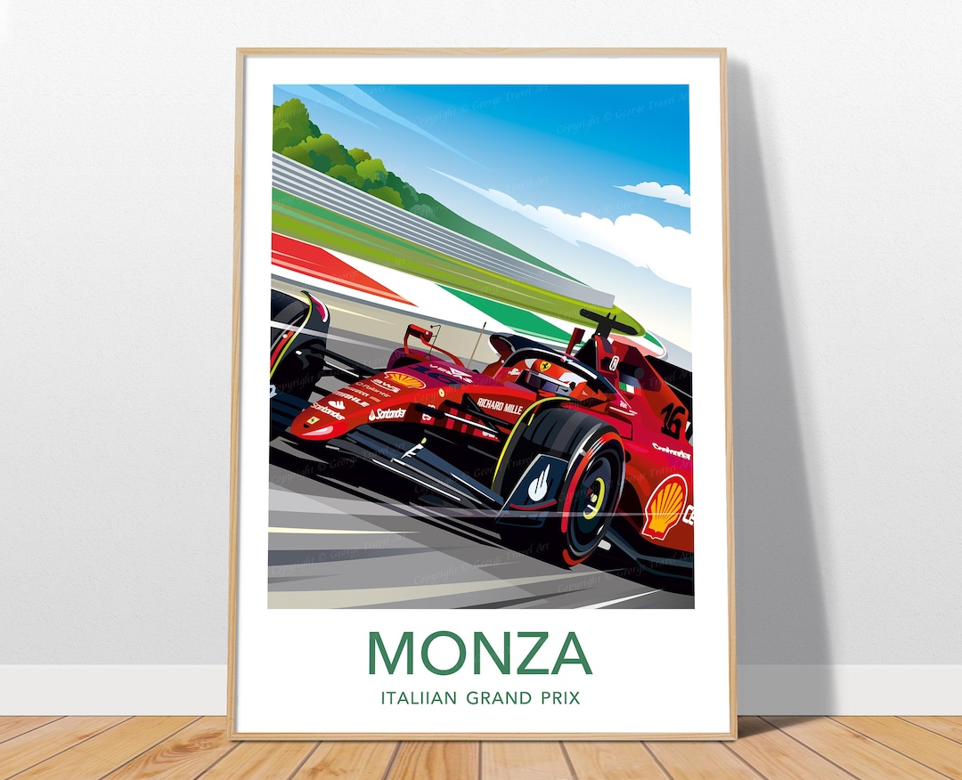 Italy Racing Posters Monza F1 Poster – Italian Grand Prix Minimal Wall Art, Formula 1 Track ...