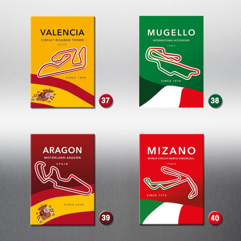 F1 Circuit Fridge Magnets: Grand Prix Race Track Magnet Set image 12