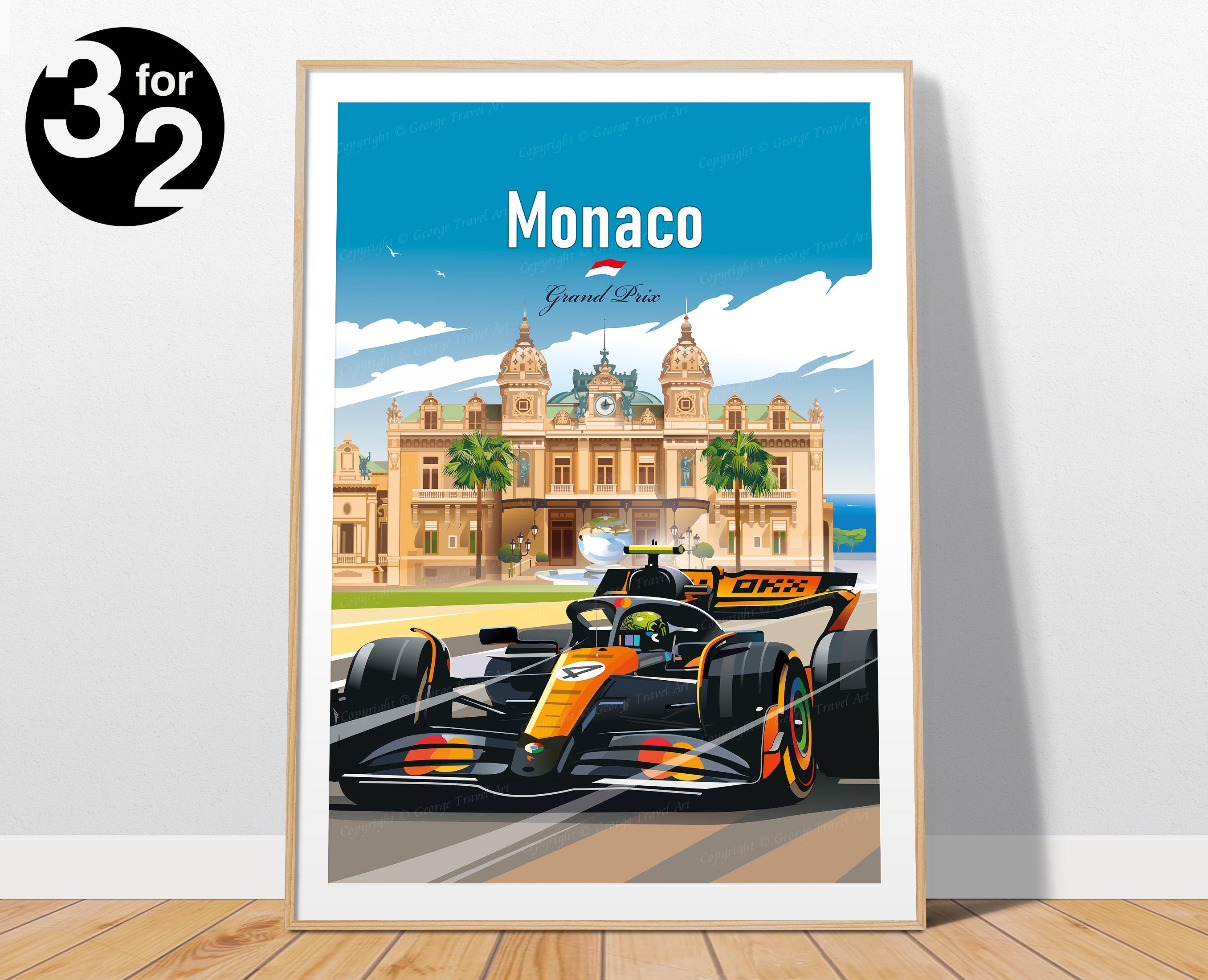 Monaco Grand Prix 2025 Poster / Lando Norris Winner Print / Gift for McLaren Fans