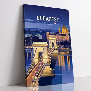 Budapest Travel Canvas / Budapest Chain Bridge Print