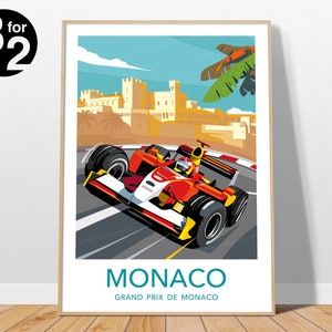 Monaco Grand Prix Poster - Race Vintage Poster, Michael Schumacher, Gift for Motorsport fans