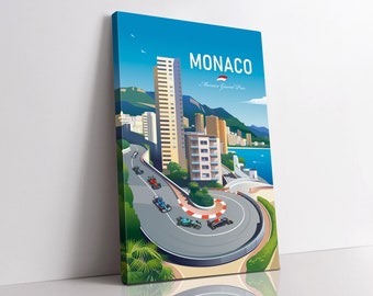 Monaco F1 Canvas Wall Art – Luxury Monte Carlo Racing Decor, Ready to Hang