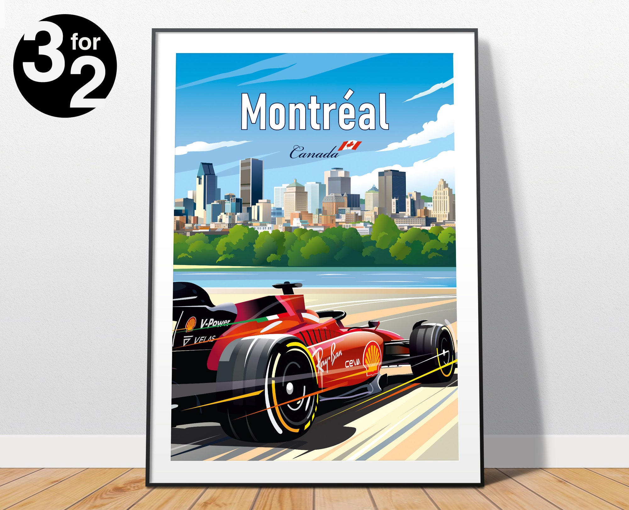 Montral F1 Poster / Ferrari 2022 Poster F1 2022 Canadian Grand Prix