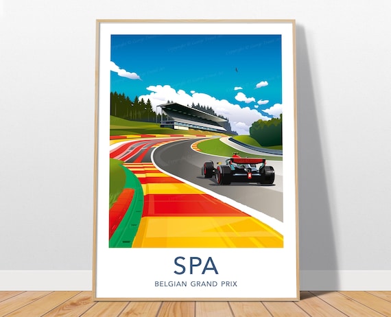 Spa F1 Poster – Belgian Grand Prix Minimal Wall Art, Formula 1 Print