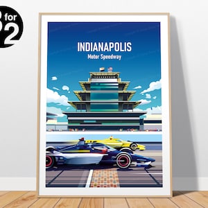 Indianapolis Motor Speedway Poster - Indianapolis 500 Print, Motorsport Fan Gift, Indy 500 Print, IndyCar Series