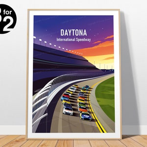 Daytona International Speedway Poster - Nascar race, Daytona 500, Gift for American Motorsport Fans