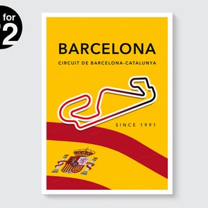 Circuit Barcelona-Catalunya Poster / Racing Track Print / Motorsport Gift