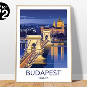 Budapest Travel Poster / Budapest Hungary Travel Print / Home Wall decor / Budapest Art Print