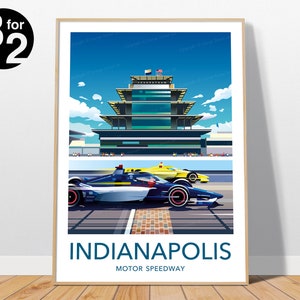 Indianapolis 500 Poster - Indianapolis Motor Speedway Print , Gift For Motorsport Fan, Indy 500 Print, IndyCar Series