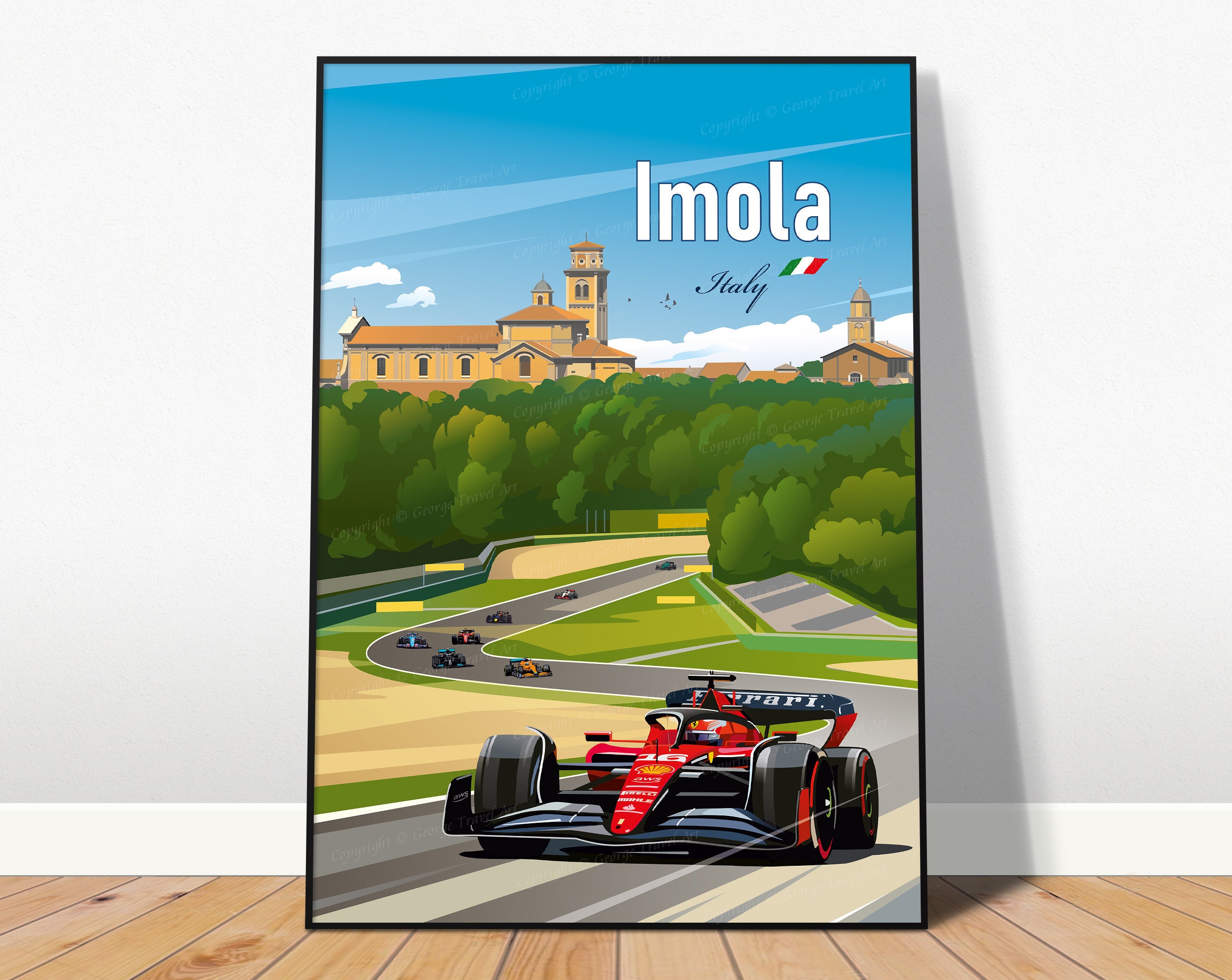 Poster Italian Leclerc / Art Grand Ferrari Charles / F1 Gift F1 Formula-1 Wall F1 - / Imola F1 Prix Print Etsy / / /