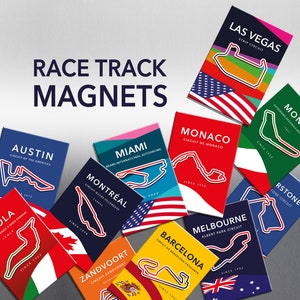 GP Circuit Fridge Magnets / Grand Prix Race Track Magnet Set / Gift for Motorsport Fans