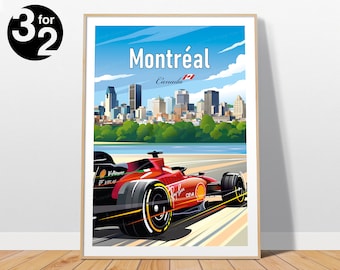 Montréal - Canadian Grand Prix Poster / Ferrari Race Wall Art / Gift for Motorsport Fans