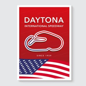 Daytona International Circuit Map Poster – Track Layout Wall Art