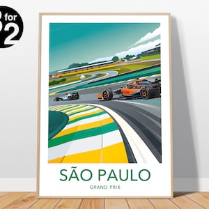 Sao Paulo Race Poster - Brazilian Grand Prix, Lando Norris, Autódromo José Carlos Interlagos, Gift for Motorsport Fans