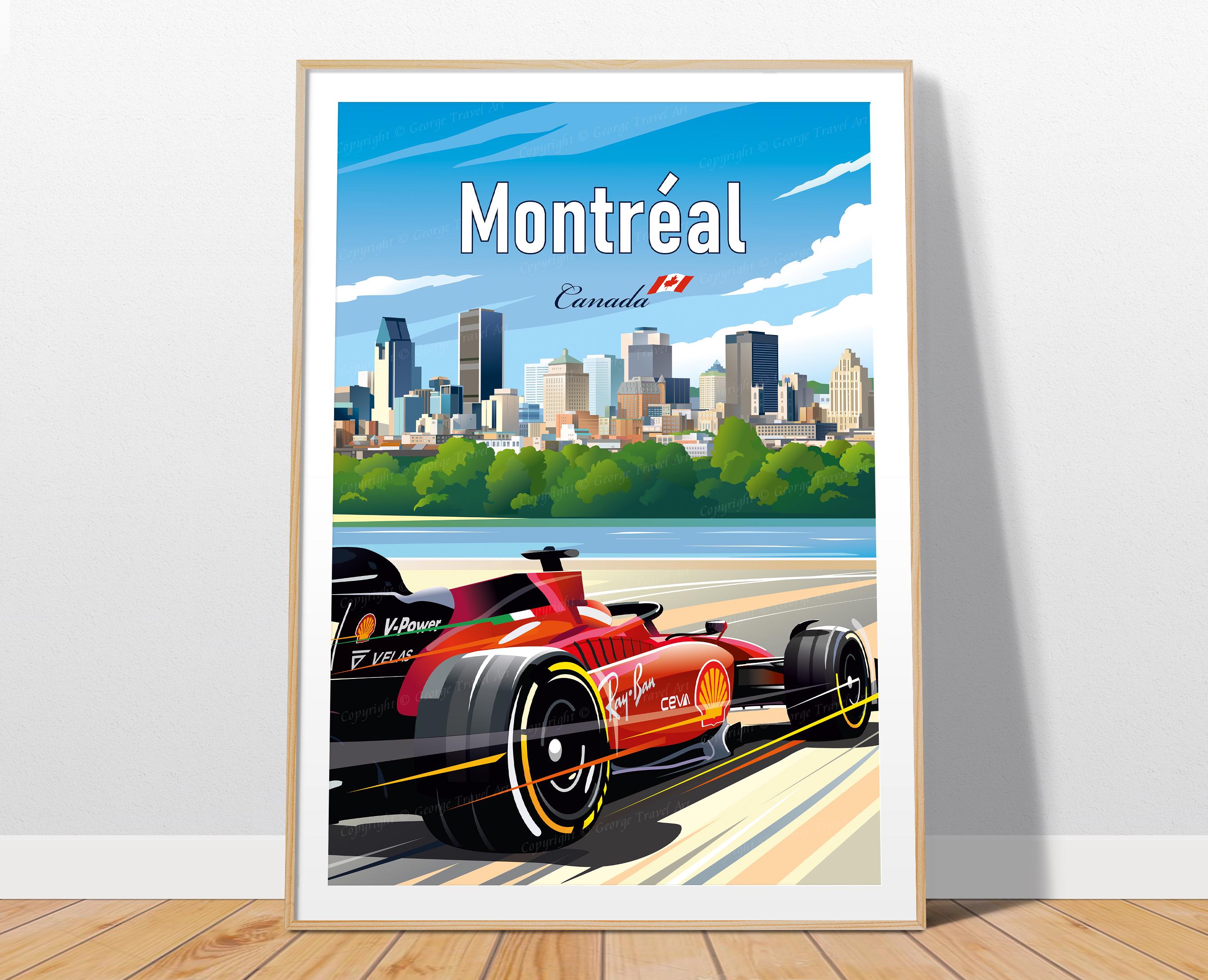 Montréal - Canadian Grand Prix F1 Poster / Ferrari Race Wall Art