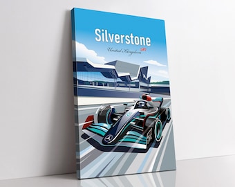 Formula 1 Canvas Wall Art – Silverstone British Grand Prix Circuit Decor