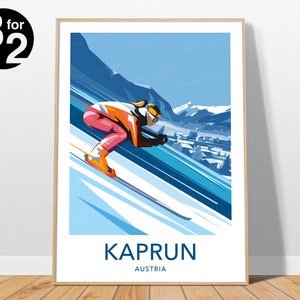 Kaprun Austria Travel Poster / Kaprun Ski Print