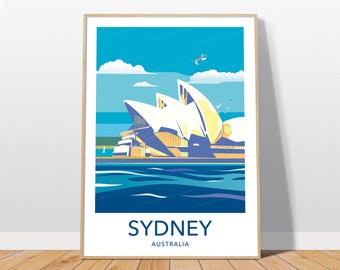 Sydney Opera House Travel Poster, Australia Art Print