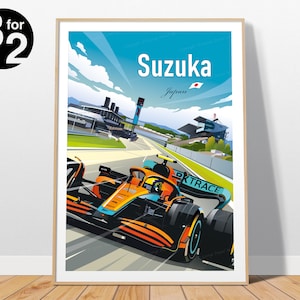 Suzuka - Japanese Grand Prix Poster / McLaren Racing Print / Lando Norris / Gift for Motorsport Fans