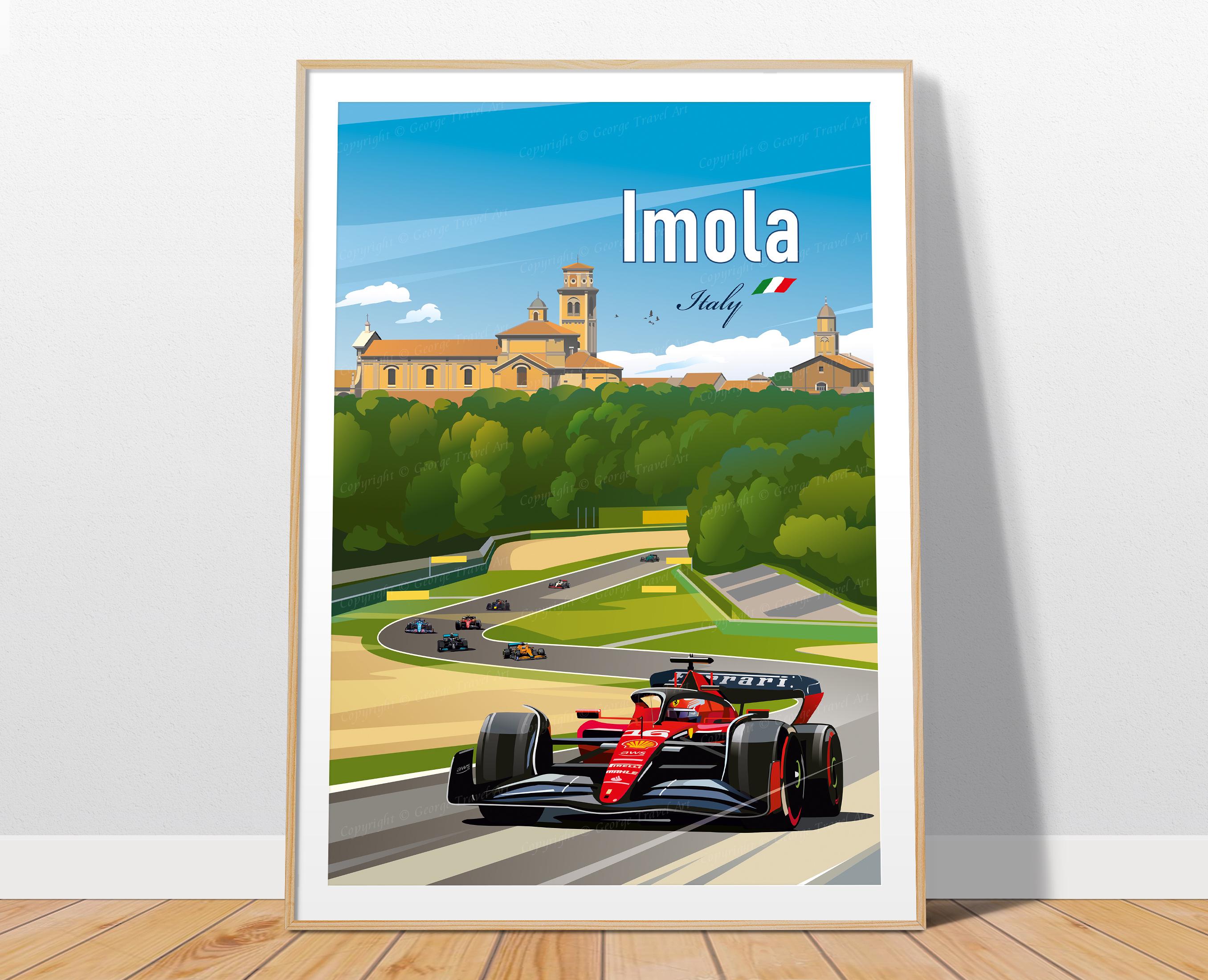 Imola - Italian Grand Prix Poster / Ferrari Racing / Charles