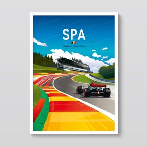 Spa - F1 Belgian Grand Prix Poster, Mercedes-AMG Rasing Wall Art