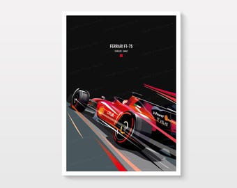 Ferrari F1 Poster – Formula 1 Car Wall Art, Motorsport Racing Print