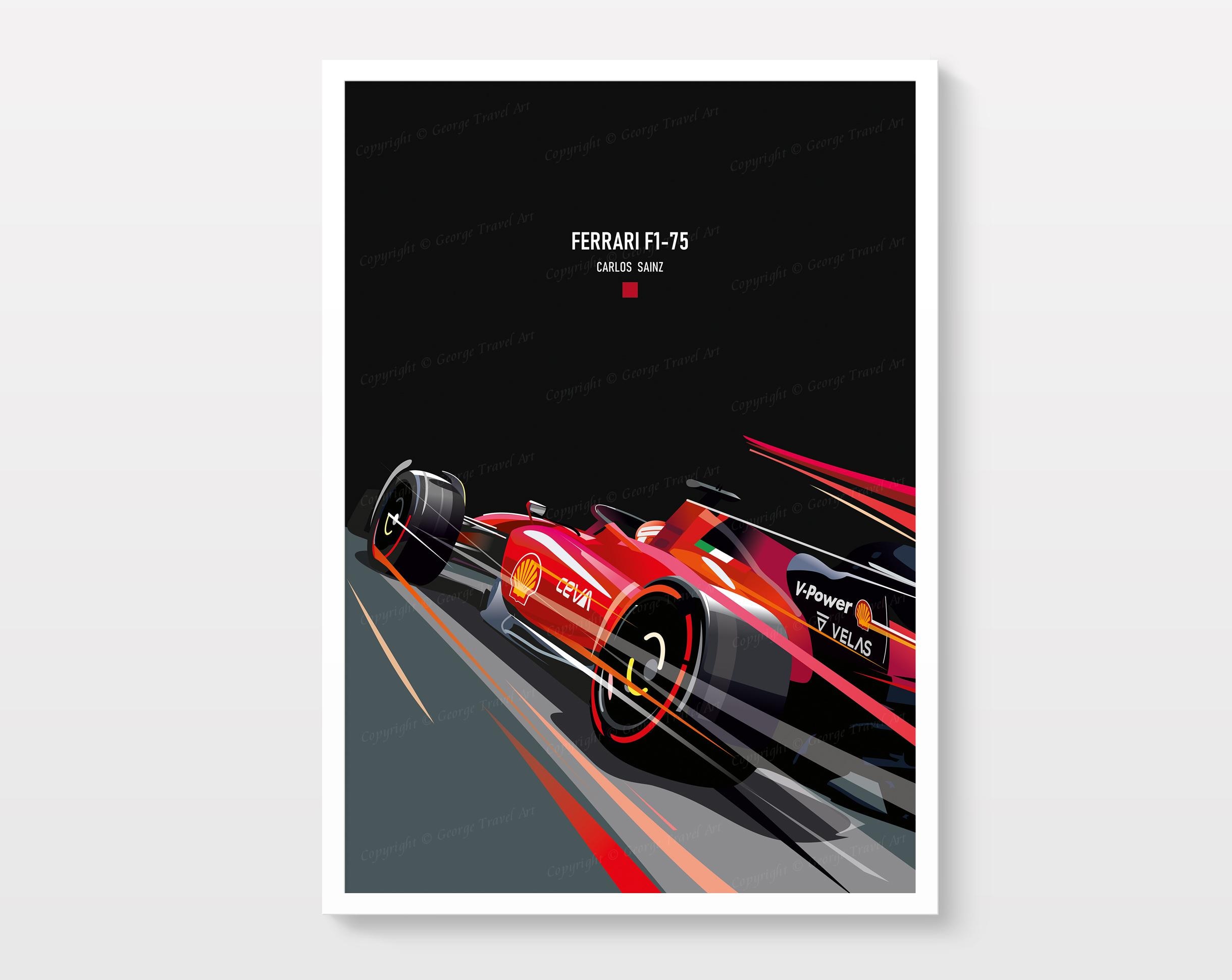 フェラーリF1ポスター – フォーミュラ1カーのウォールアート、モーター