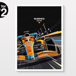 McLaren MCL36 - Poster / Race Car Art Print / Gift for Motorsport Fans