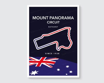 Mount Panorama Circuit Map Poster – Bathurst Track Layout Wall Art