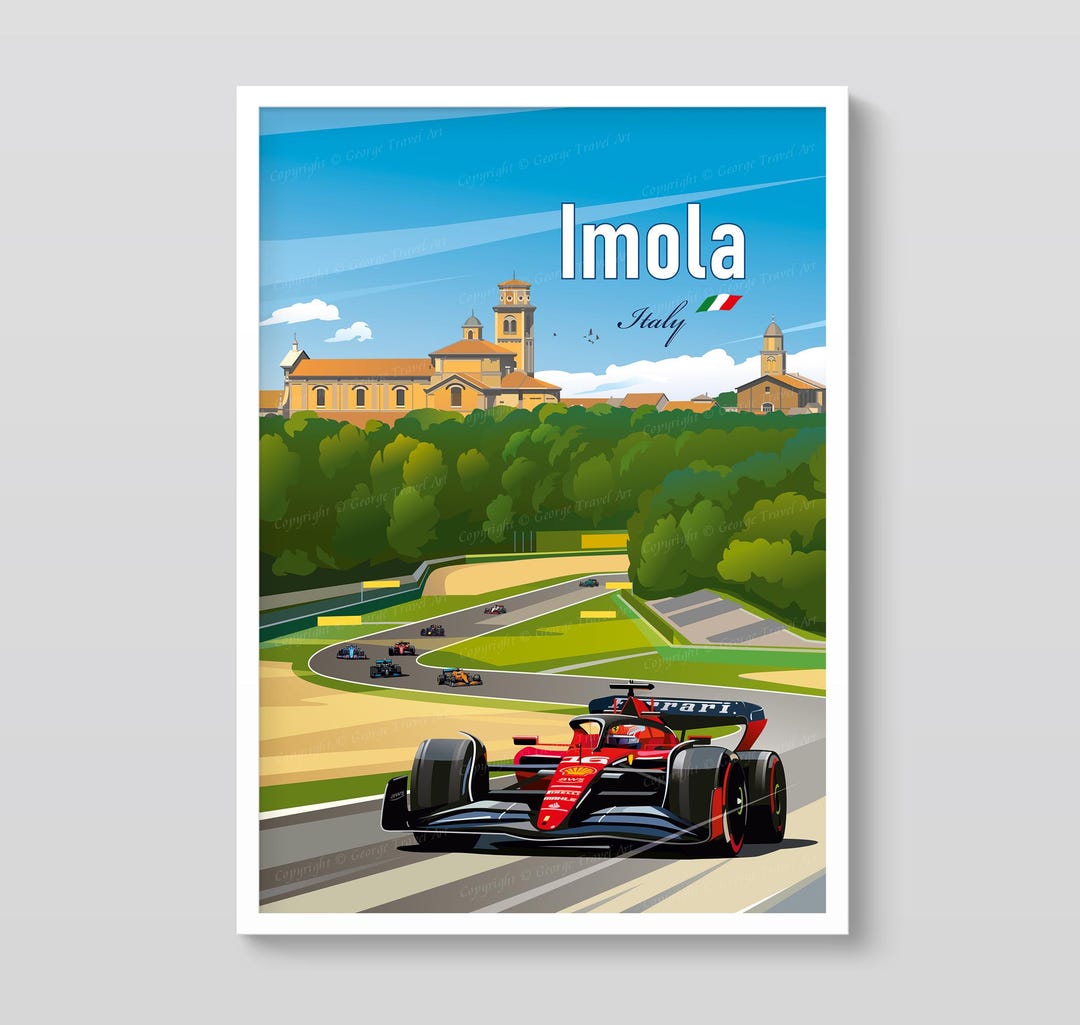 Italy Racing Posters Imola - Italian Grand Prix Poster / Ferrari Racing / Charles Leclerc ...
