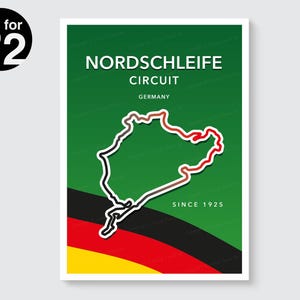 Nordschleife Circuit Poster /  Nürburgring Race Print