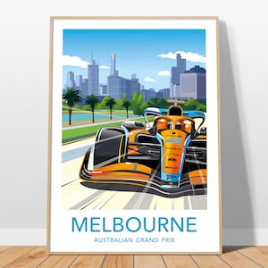 Melbourne Australian Grand Prix F1 Poster – McLaren Racing Wall Art, Formula 1 Fan Gift