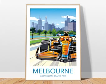 Mellow Australian Grandprix F1 Poster - McLaren Racing Wandkunst, Formel 1 Fan Geschenk
