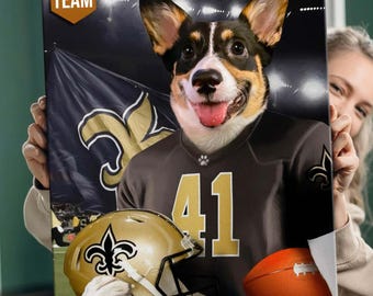 The National Football League, The dog in Jersey, American Football Pet Portrait, Dog Portrait, Custom Art From Photo, Gift For NFL Fans