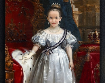 Custom Kids Royal Portrait from Photo, Renaissance Portrait, Historical Portrait, Royal Portrait, Human Portrait, Custom Kids Child Portrait