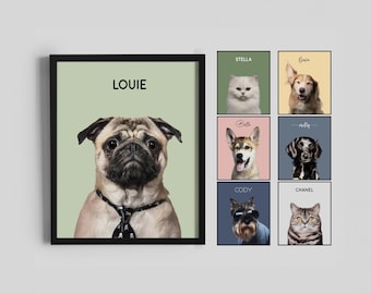 Custom Pet Portrait, Personalized Dog Illustration, Hand Drawn Pet, Pet Memorial Ideas, Personalized Digital Portrait, Christmas Gift, Gift
