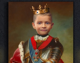 Custom Kids Royal Portrait from Photo, Renaissance Portrait, Historical Portrait, Royal Portrait, Human Portrait, Custom Kids Child Portrait