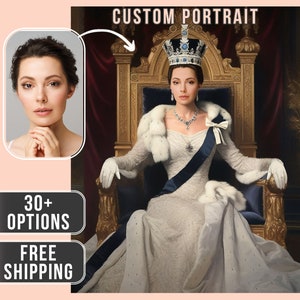 Custom Royal Portrait, Customized Renaissance Portraits, Royal Queen Portrait, Christmas Gift Idea Custom Royal Portrait from Photo,
