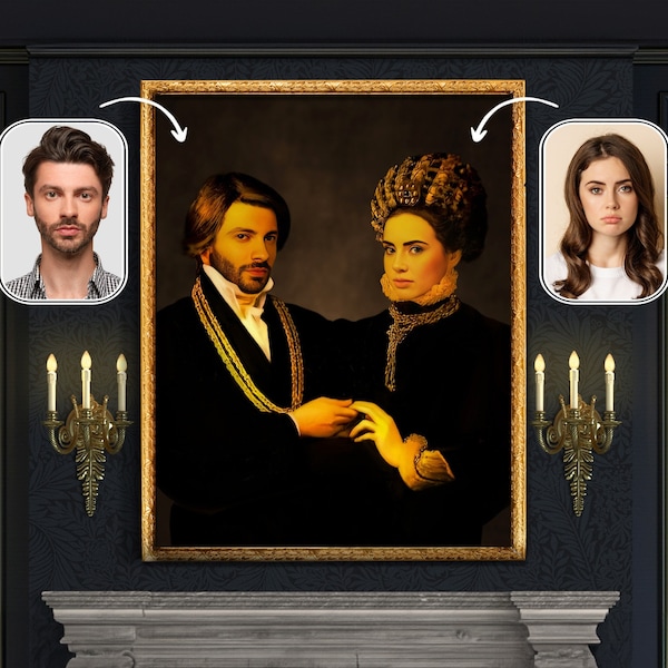What We Do in the Shadows, Multiple Human Portrait, Custom Human Portrait, Royal Couple portrait, King and, Wall Human Portrait, WWDITS