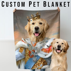 Personalisierte Hundedecke mit Haustierfoto, personalisierbare Decke vom Foto, Haustier Zeichnung Decken Katzenbild, individuelle Decke Geschenk, Geschenk