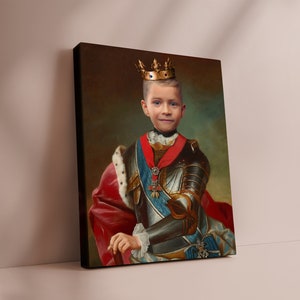 Anpassat kungligt barnporträtt från foto, renässansporträtt, historiskt porträtt, kungligt porträtt, människoporträtt, anpassat barnporträtt bild 2
