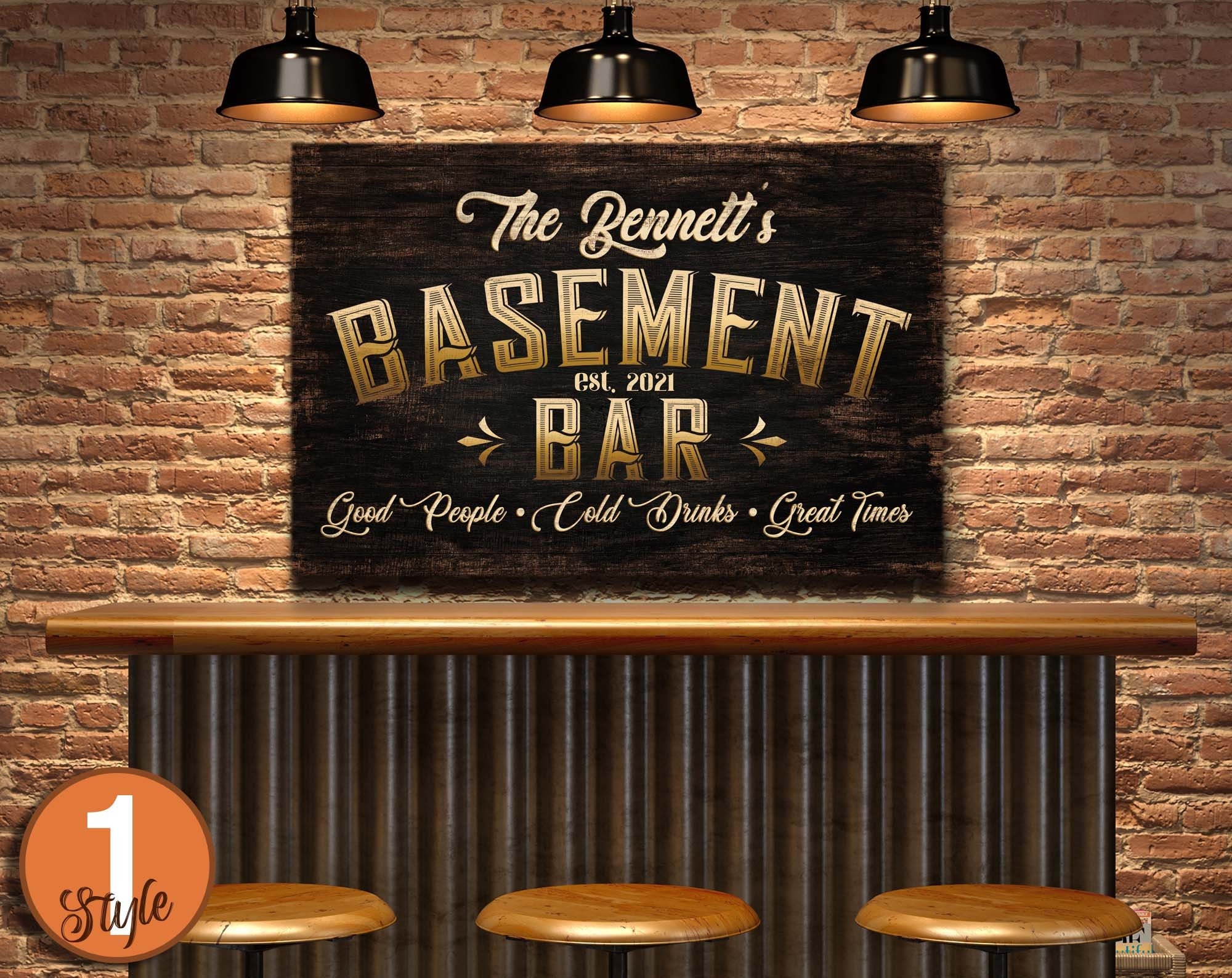 Custom Basement Bar Sign Bar Decor Sign Vintage Pub and Bar - Etsy