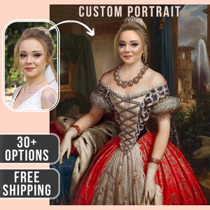 Custom Royal Portrait from Photo | Renaissance Portrait | Historical Portrait | Royal Portrait | Human Portrait | Custom Men Women Portrait